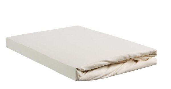 Ambiante Spannbettlaken  Baumwoll Uni TDS Off-white 200x210/220 weiß