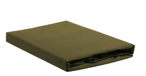 Ambiante Spannbettlaken  Baumwoll Uni HL Olive Green 80x200 grün