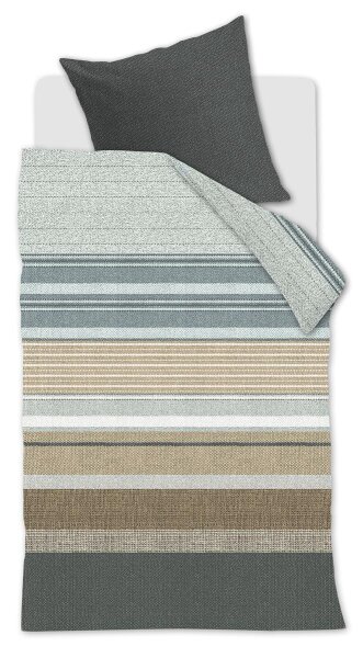 Beddinghouse Bettwäsche Lex Grey Green 135x200 Grau