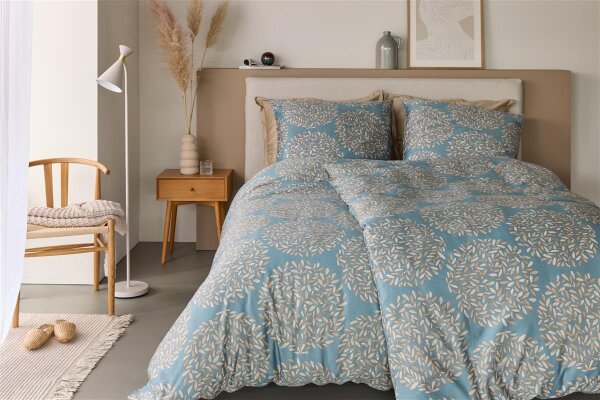Beddinghouse Bettwäsche Elaine Blue Grey 155x220 Grau