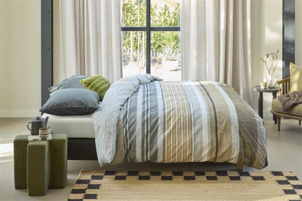 Beddinghouse Bettwäsche Lex Grey Green 155x220 Grau