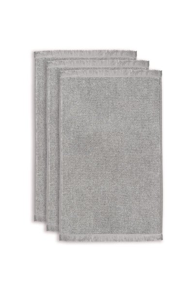vtwonen Heimtextilie Gästetuch Groove Anthracite Set a 3 Stk 30x50 grau