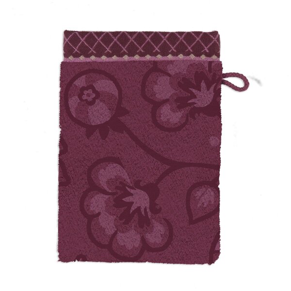 PiP Studio Heimtextilie Waschlappen Jasmin Jacquard Dark Pink Set a 3 Stk 16x22 rosa