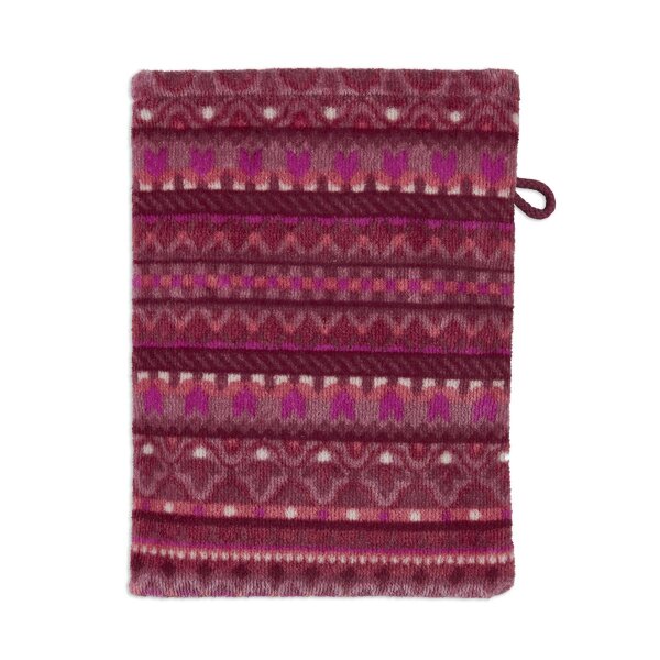 PiP Studio Heimtextilie Waschlappen Geometric Print Dark Pink Set a 3 Stk 16x22 rosa