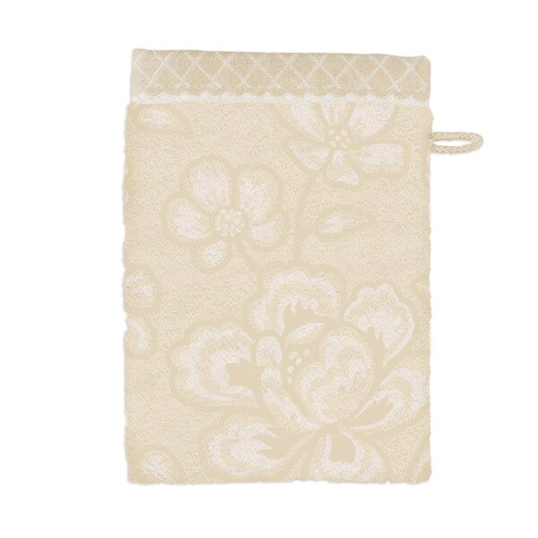 PiP Studio Heimtextilie Waschlappen Jasmin Jacquard Sand Set a 3 Stk 16x22 natur