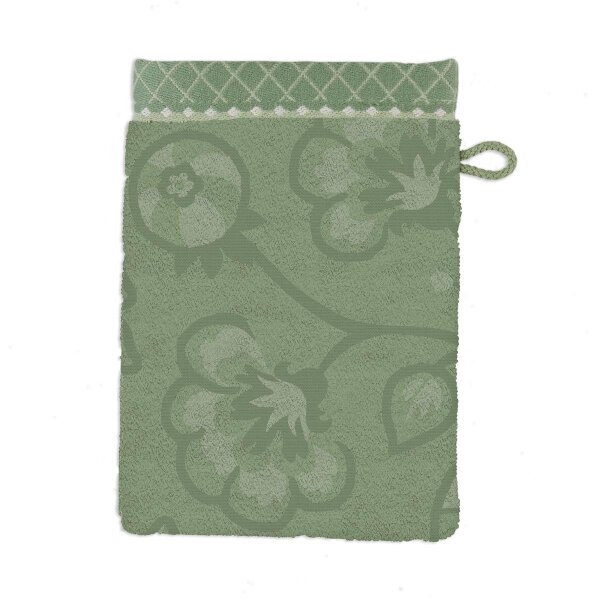 PiP Studio Heimtextilie Waschlappen Jasmin Jacquard Green Set a 3 Stk 16x22 grün