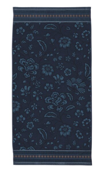 PiP Studio Heimtextilie Duschtuch Jasmin Jacquard Dark Blue 70x140 blau