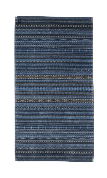 PiP Studio Handtuch Geometric Print Dark Blue Set a 3 Stk 55x100 blau
