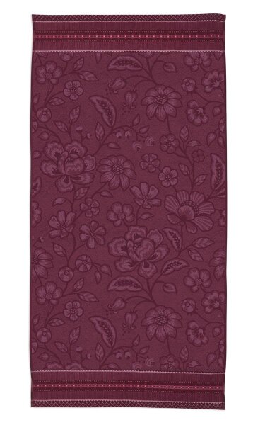 PiP Studio Heimtextilie Duschtuch Jasmin Jacquard Dark Pink 70x140 rosa