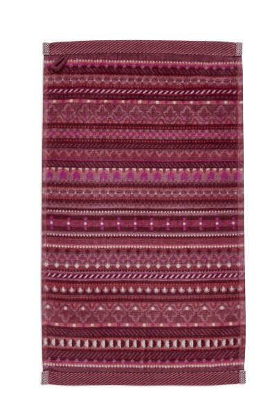 PiP Studio Heimtextilie Gästetuch Geometric Print Dark Pink Set a 3 Stk 30x50 rosa