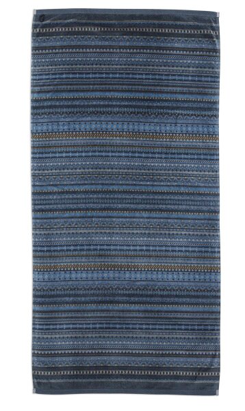 PiP Studio Heimtextilie Duschtuch Geometric Print Dark Blue 70x140 blau