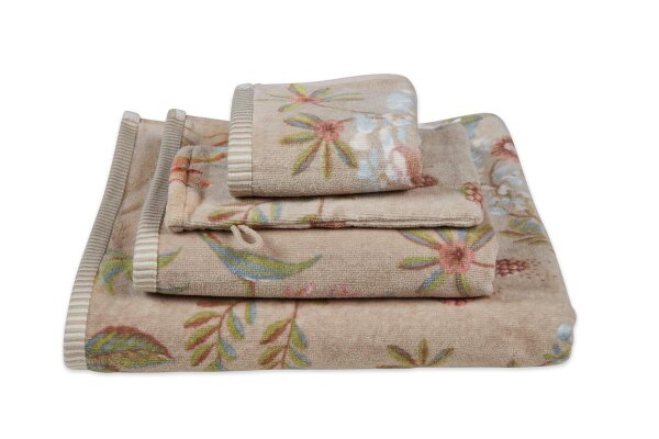 PiP Studio Heimtextilie Gästetuch Secret Gar n Khaki Set a 3 Stk 30x50 natur
