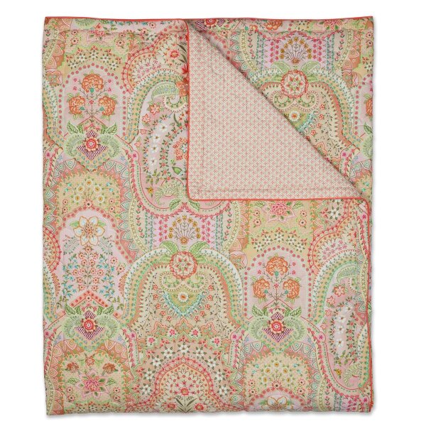PiP Studio Tagesdecke Jabali Flower Quilt Coral 270x260 orange