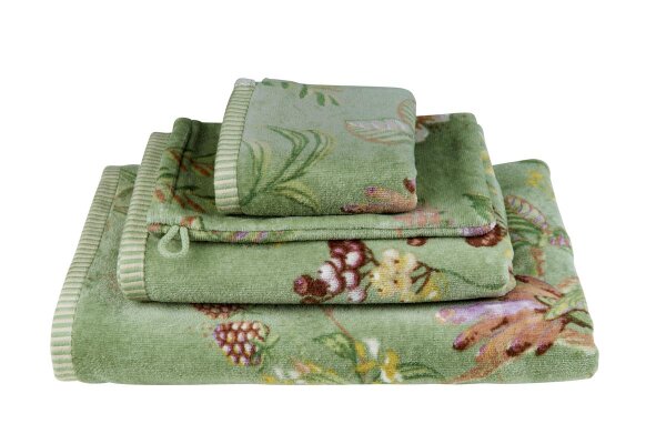 PiP Studio Heimtextilie Waschlappen Secret Gar n Green Set a 3 Stk 16x22 grün