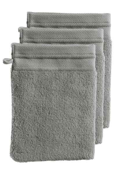 Rivièra Maison Heimtextilie Waschlappen Heart Anthracite Set a 3 Stk 16x21 grau