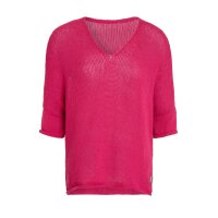 Knit Factory Jasmin Strickpullover V-Ausschnitt Fuchsia...