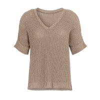 Knit Factory Daisy Strickpullover V-Ausschnitt Leinen 36/44