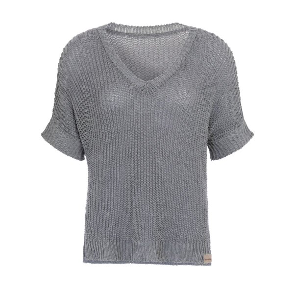 Knit Factory Daisy Strickpullover V-Ausschnitt Grau 36/44