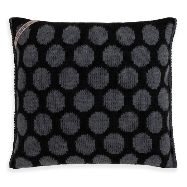 Knit Factory Cody Kissen Schwarz/Anthrazit 50x50