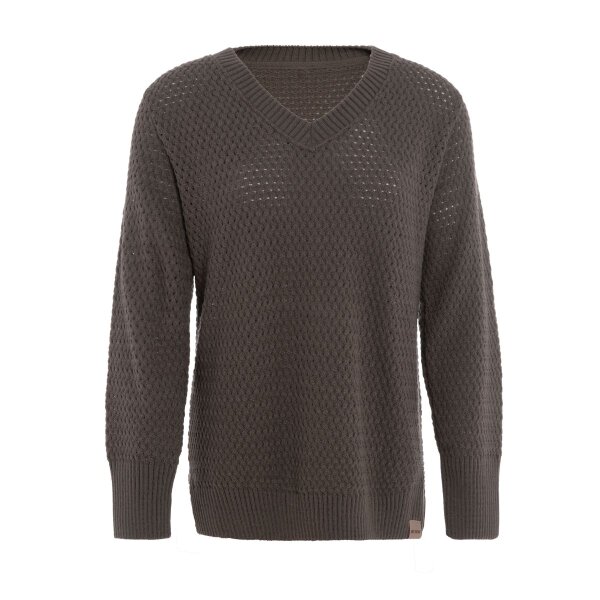 Knit Factory Ilse Strickpullover V-Ausschnitt Cappuccino 36/38