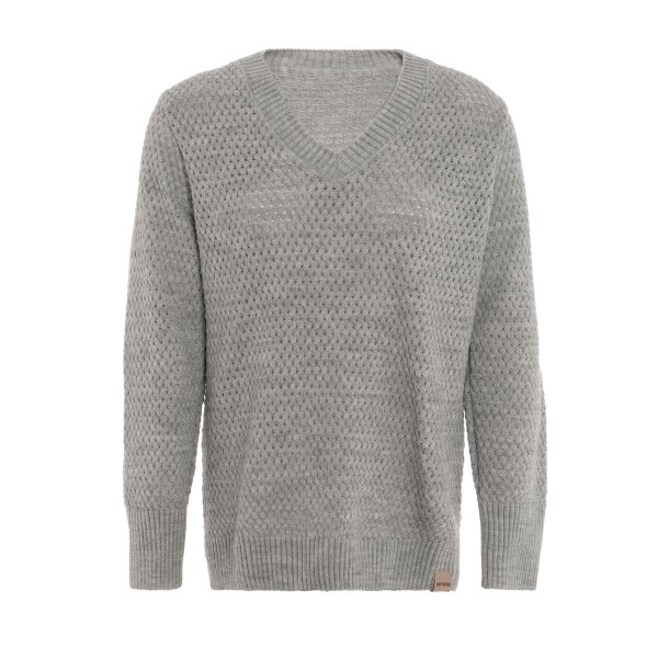Knit Factory Ilse Strickpullover V-Ausschnitt Iced Clay 36/38