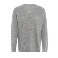 Knit Factory Ilse Strickpullover V-Ausschnitt Grau 36/38