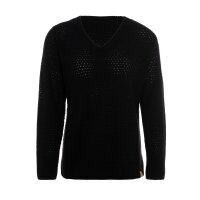 Knit Factory Ilse Strickpullover V-Ausschnitt Schwarz 36/38