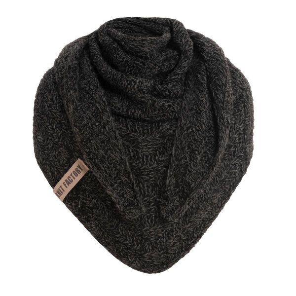 Knit Factory Sally Dreiecksschal Schwarz/Anthrazit