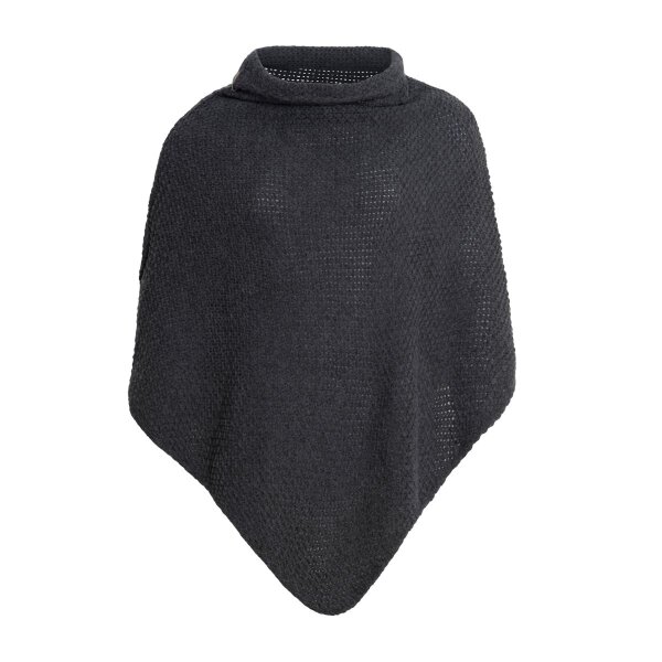 Knit Factory Coco Gestrickter Poncho Anthrazit