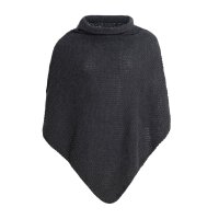 Knit Factory Coco Gestrickter Poncho Anthrazit