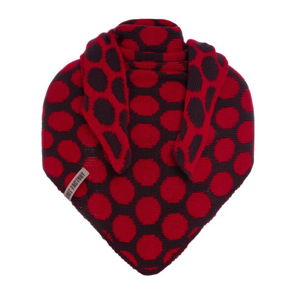 Knit Factory Liva Dreiecksschal Aubergine/Bright Red
