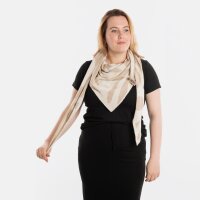 Knit Factory Leaf Dreieckstuch Ecru/Dark Beige