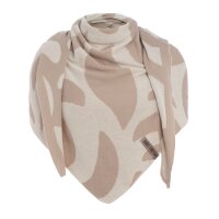 Knit Factory Leaf Dreieckstuch Ecru/Dark Beige