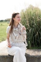 Knit Factory Leaf Dreieckstuch Ecru/Dark Beige