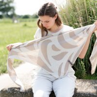 Knit Factory Leaf Dreieckstuch Ecru/Dark Beige