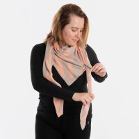 Knit Factory Leaf Dreieckstuch Kieselgrau/Apricot