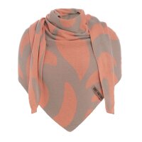 Knit Factory Leaf Dreieckstuch Kieselgrau/Apricot