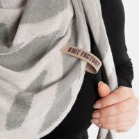 Knit Factory Leaf Dreieckstuch Bright Grey/Grau