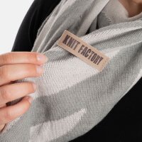 Knit Factory Leaf Dreieckstuch Bright Grey/Grau