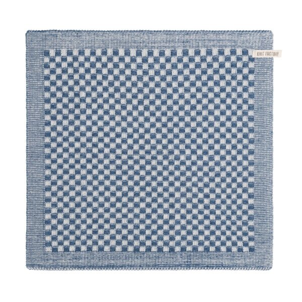 Knit Factory Küchentuch Cubes Ecru/Jeans