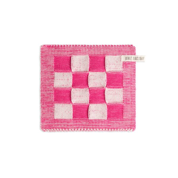 Knit Factory Topflappen Block Ecru/Fuchsia