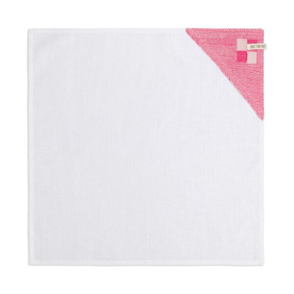 Knit Factory Geschirrtuch Block Ecru/Fuchsia