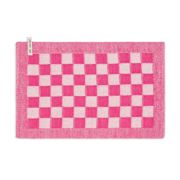 Knit Factory Tischset Block Ecru/Fuchsia