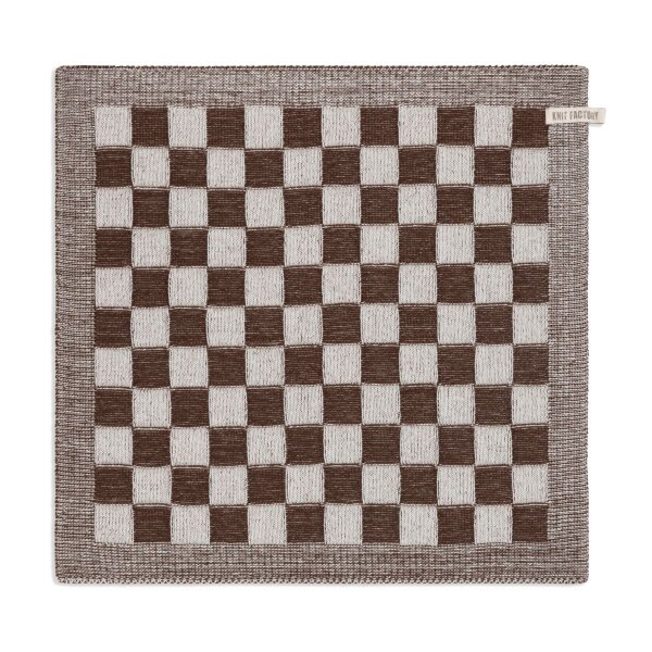 Knit Factory Küchentuch Block Ecru/Chocolate