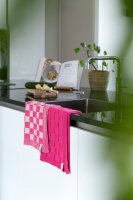 Knit Factory Küchentuch Block Ecru/Fuchsia
