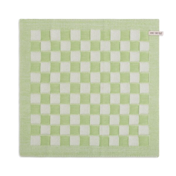 Knit Factory Küchentuch Block Ecru/Spring Green