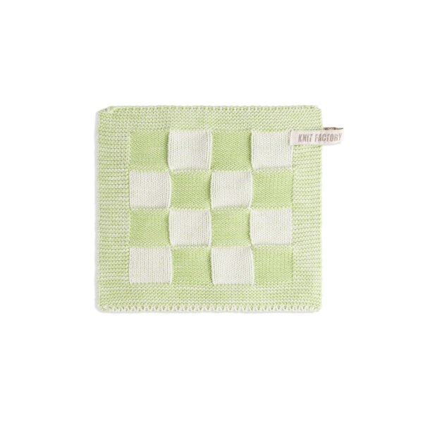Knit Factory Topflappen Block Ecru/Spring Green