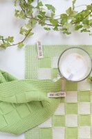 Knit Factory Tischset Block Ecru/Spring Green