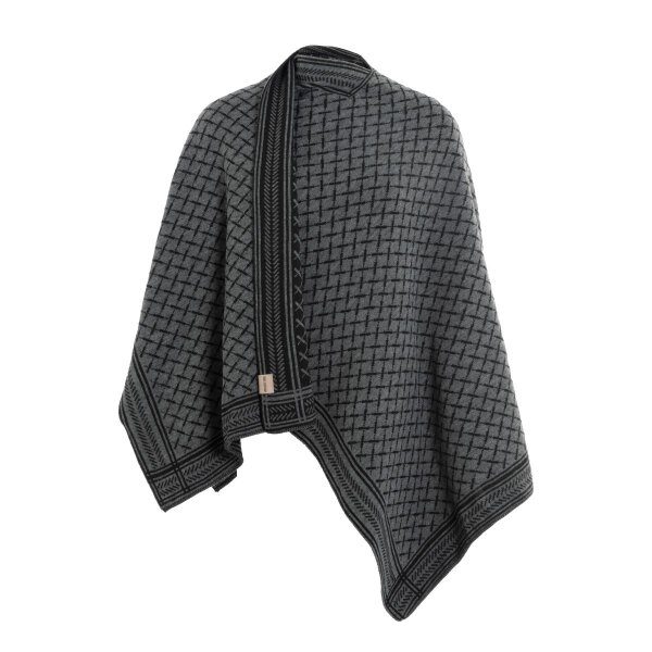 Knit Factory Dusk Poncho Cape Schwarz/Anthrazit