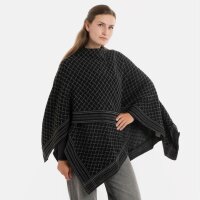 Knit Factory Dusk Poncho Cape Schwarz/Anthrazit
